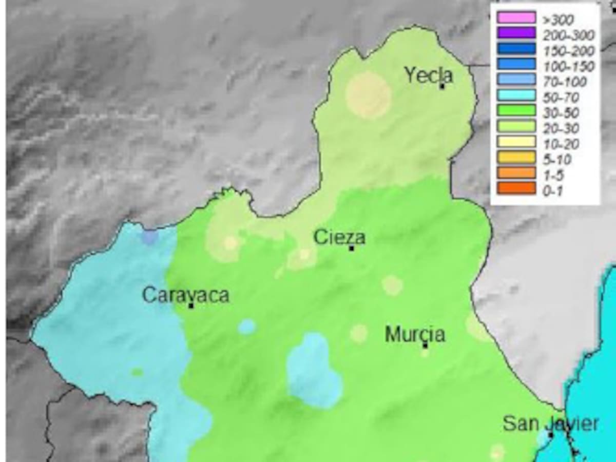 Enero rompe la sequía y redefine el invierno en la Región de Murcia
