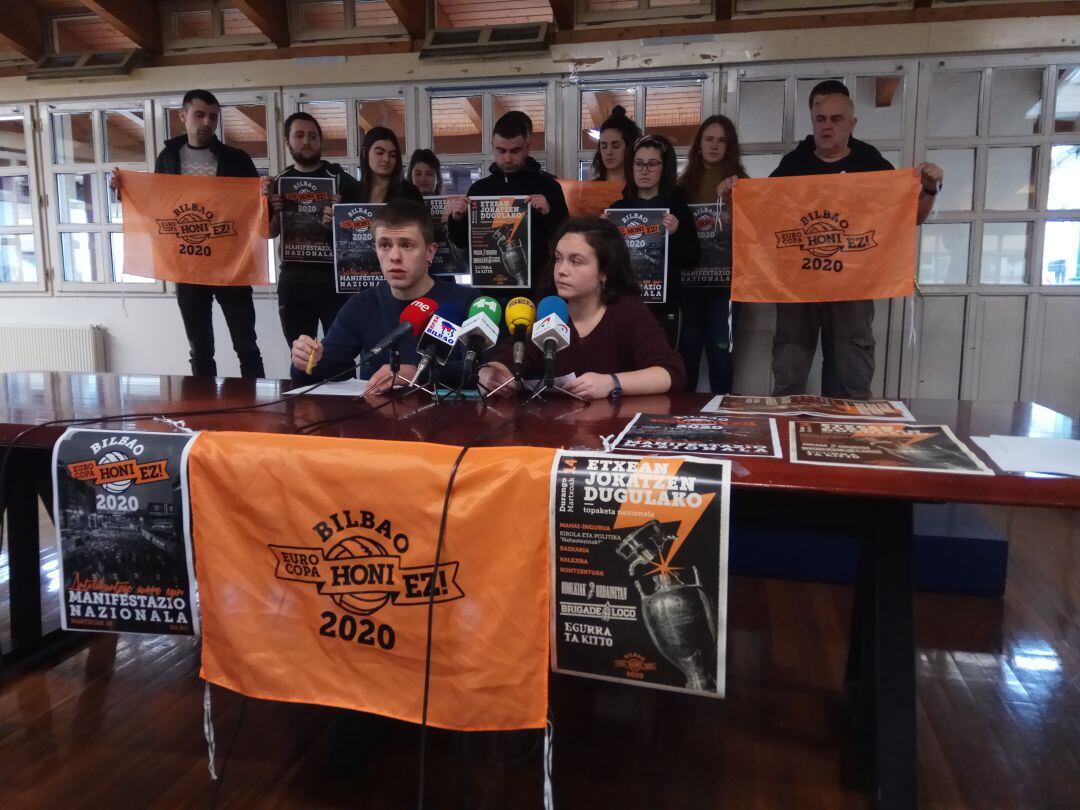 El colectivo Bilbao 2020 Eurocopa Honi Ez! convocando a una manifestación para el 28 de marzo en Bilbao