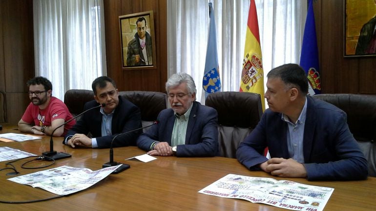 Presentación en la Diputación de Ourense, de la VIII Marcha BTT Concello de Monterrey, Rosendo Luis, Vicepresidente Diputación,Bernardino, Deportes Diputación, José Luis Suarez, Alcalde de Monterrey, y Meno, responsable de deportes Concello de Monterrey