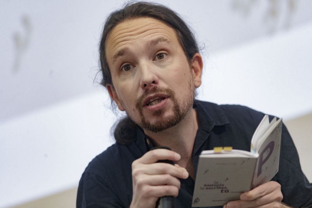 Pablo Iglesias, durante la presentación del programa electoral de Unidas Podemos para las elecciones generales del 28 de abril.