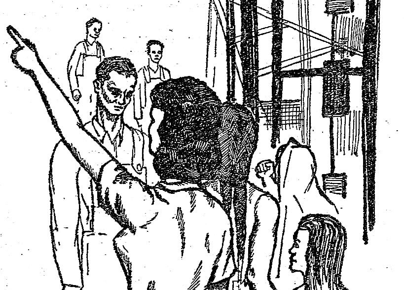 Dibujo de Renau de 1962 que representa la lucha contra el franquismo