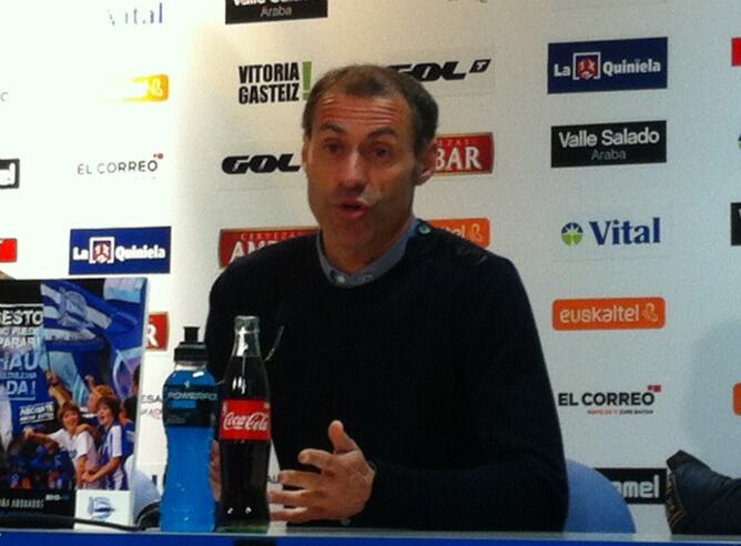 Alberto en rueda de prensa tras el empate a 2 de Mendizorroza.