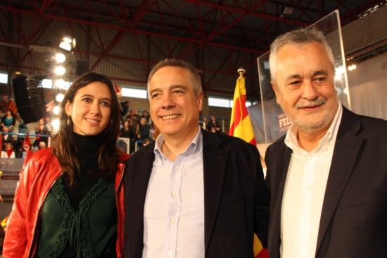 José Antonio Griñán, amb Pere Navarro i Núria Parlón