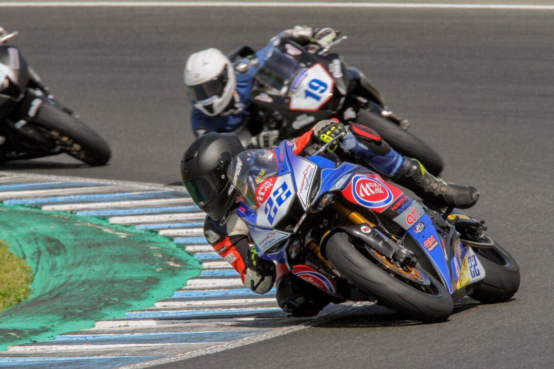 Joan Uviña durante la carrera del domingo en el Circuito de Jerez
