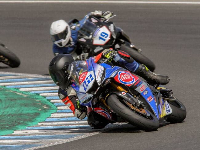 Joan Uviña durante la carrera del domingo en el Circuito de Jerez