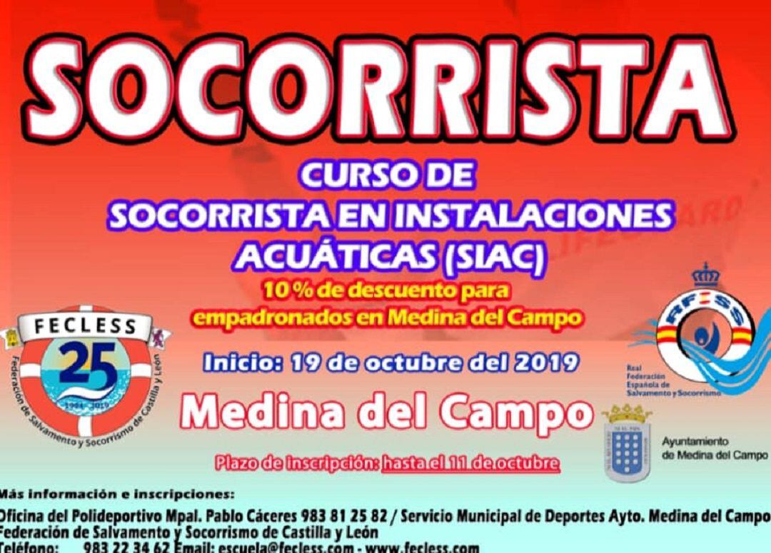 Se abre el plazo para participar en el curso de socorrismo en Medina del Campo