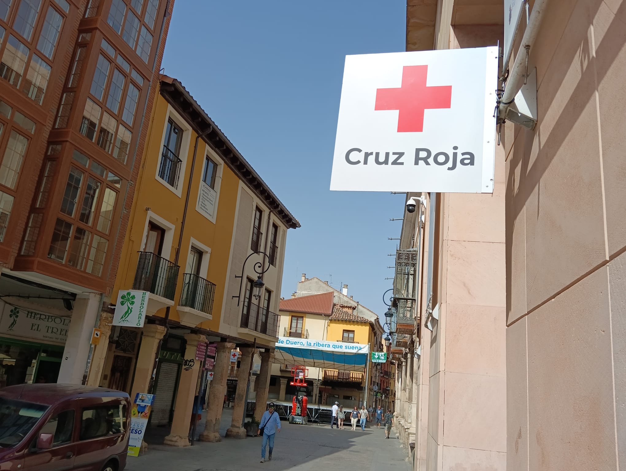 La Plaza del Trigo es uno de los puntos estratégicos del dispositivo de Cruz Roja