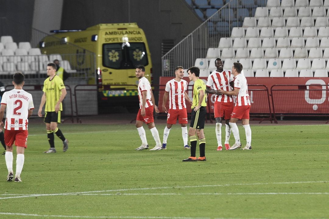 Umar Sadiq celebrando el gol frente al Real Zaragoza.