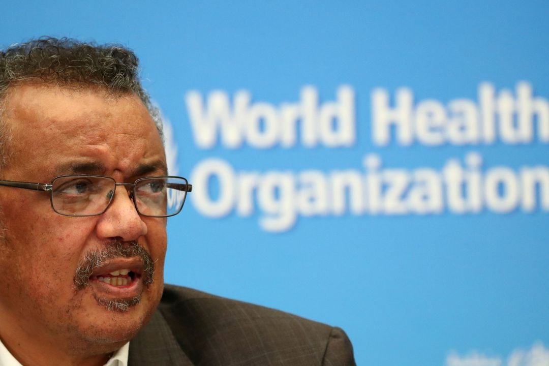 Tedros Adhanom Ghebreyesus, director de la OMS, durante una rueda de prensa