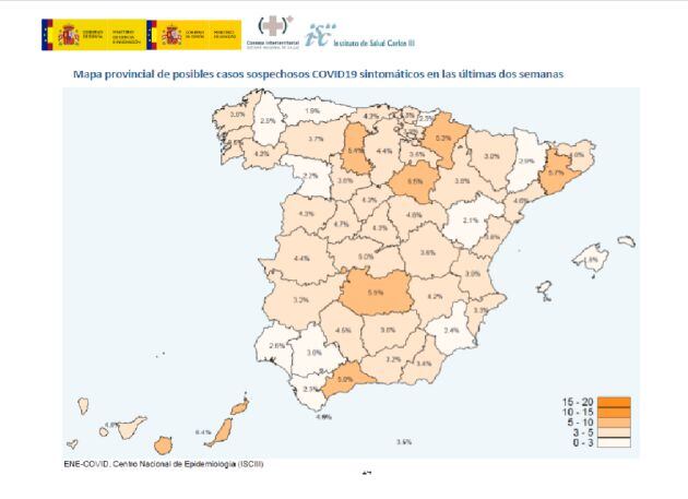 Mapa de casos sospechosos