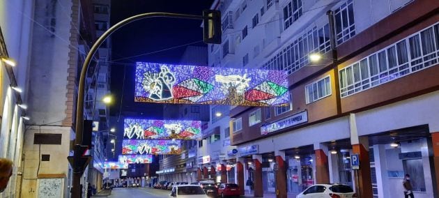 Luces navideñas en Badajoz.