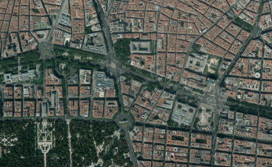 La imagen de la Cibeles y los alrededores desde el cielo