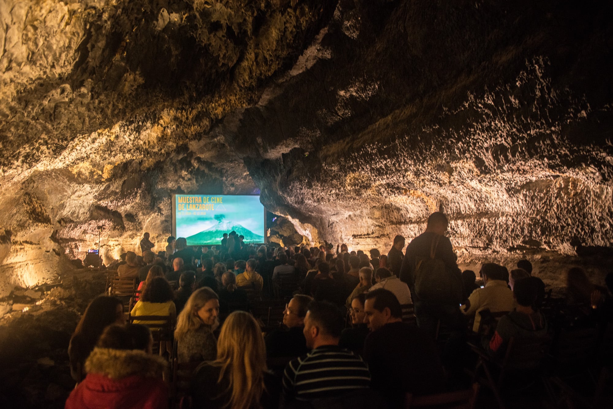 La Muestra de Cine de Lanzarote en la Cueva de Los Verdes.