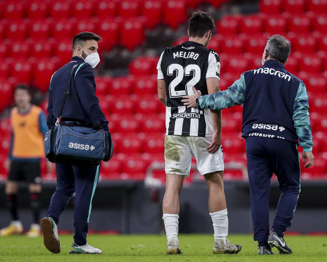 Melero abandona lesionado San Mamés