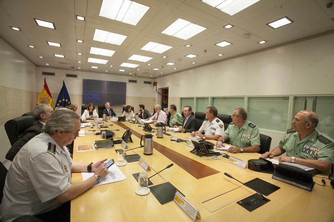 Grande-Marlaska, durante la reunión que valoraba el primer año del Plan de Seguridad.