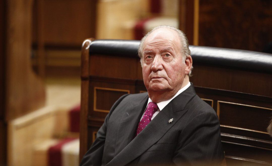 Foto de archivo del rey emérito don Juan Carlos I en el acto conmemorativo del 40º aniversario de la Constitución de 1978, en el Congreso  