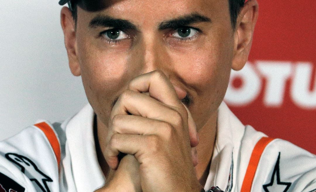 Jorge Lorenzo, durante la rueda de prensa en la que ha anunciado su retirada.