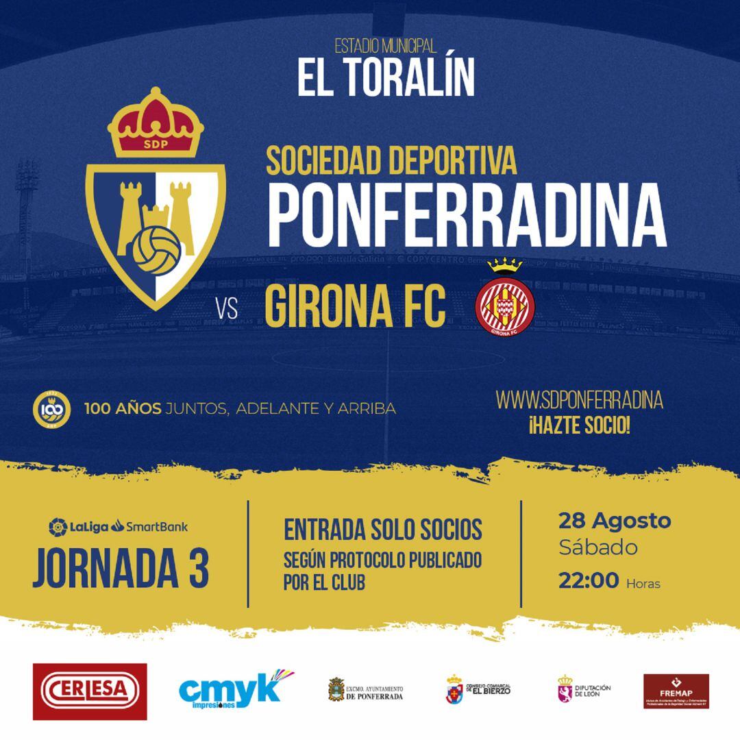 Cartel del partido del próximo sábado