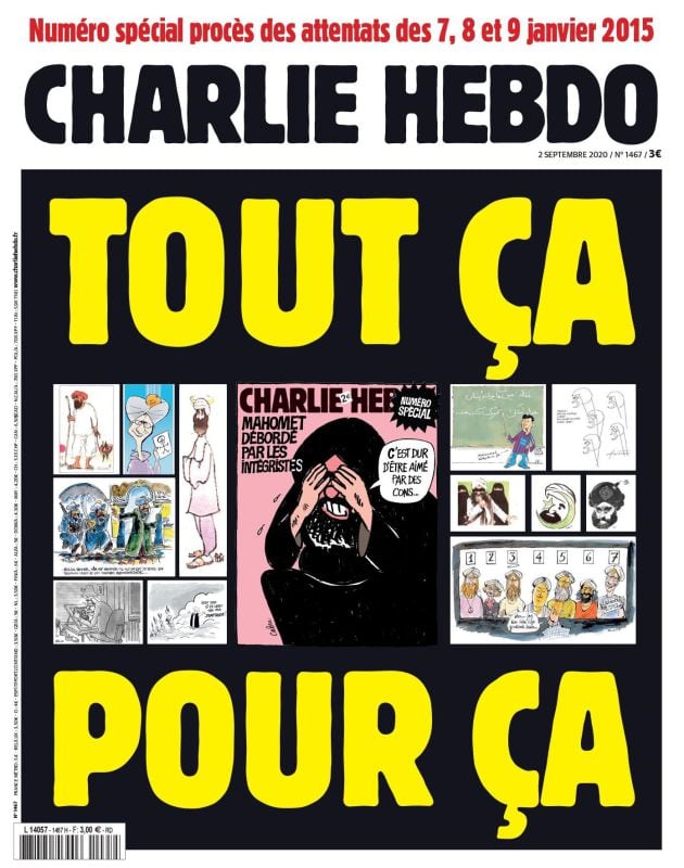 Portada de la revista &#039;Charlie Hebdo&#039; del 2 de septiembre de 2020