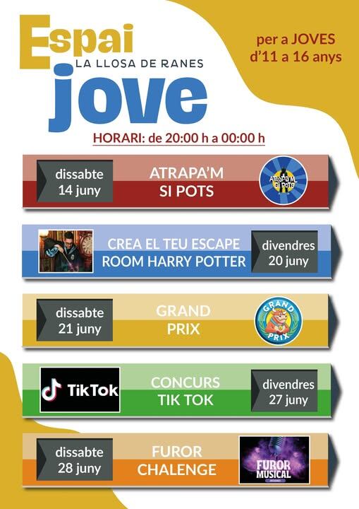 Actividades propuestas para el Espai Jove