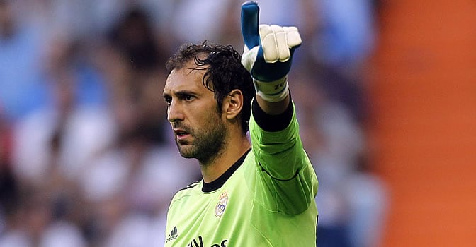 Diego López, durante un partido con el Real Madrid