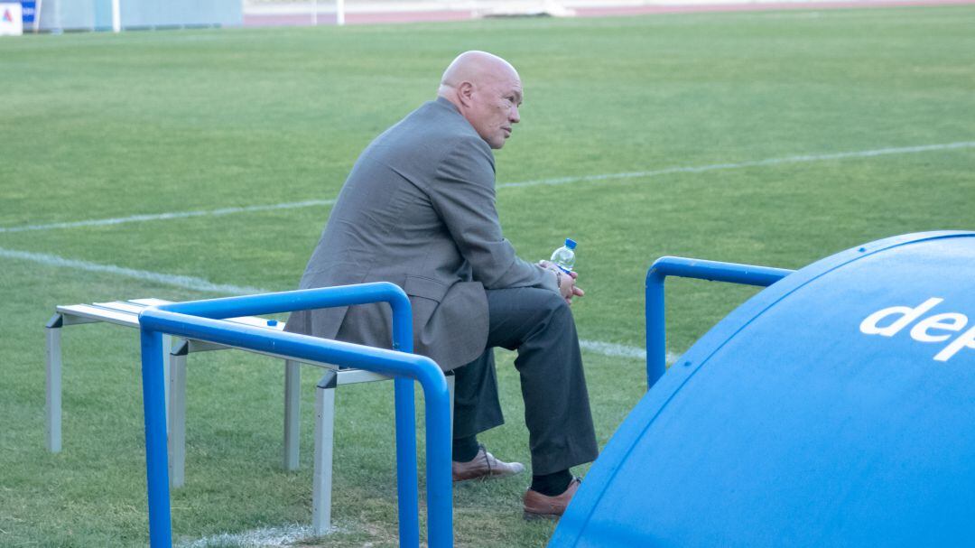 Andrés García Tébar, entrenador del Xerez DFC en Chapín este domingo
