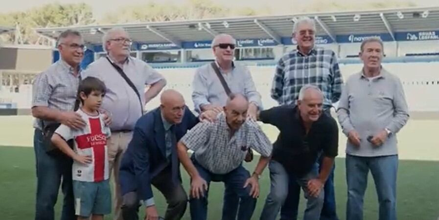 Algunos de los integrantes del equipo de la SD Huesca que fue campeón de España de Aficionados