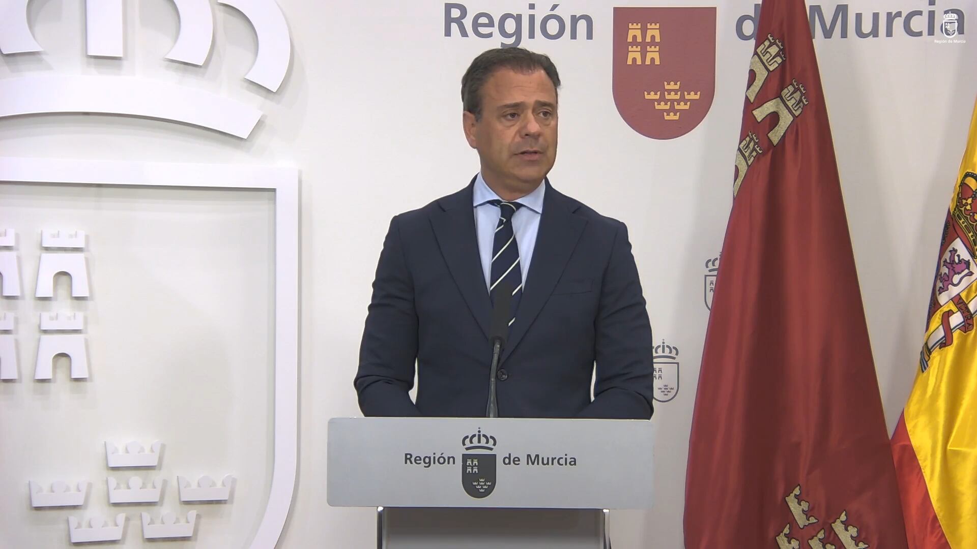 Marcos Ortuño, portavoz del Ejecutivo murciano en la rueda de prensa tras el Consejo de Gobierno