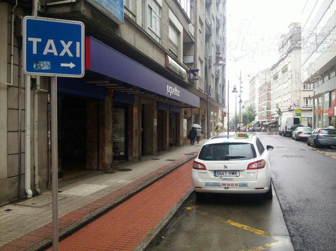 Parada de Taxis en el centro de Pontevedra