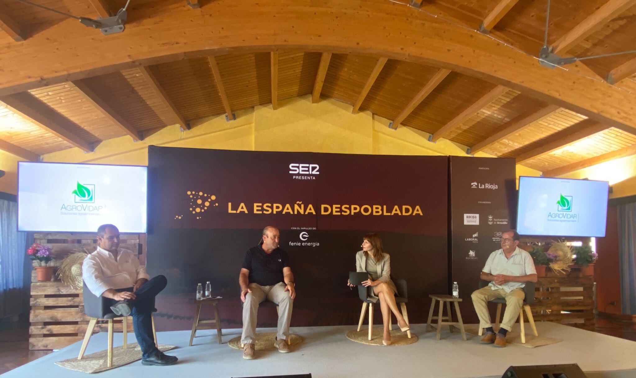 Alberto Fernández, Fernando Ezquerro y Ramiro Palacios, de izquierda a derecha.