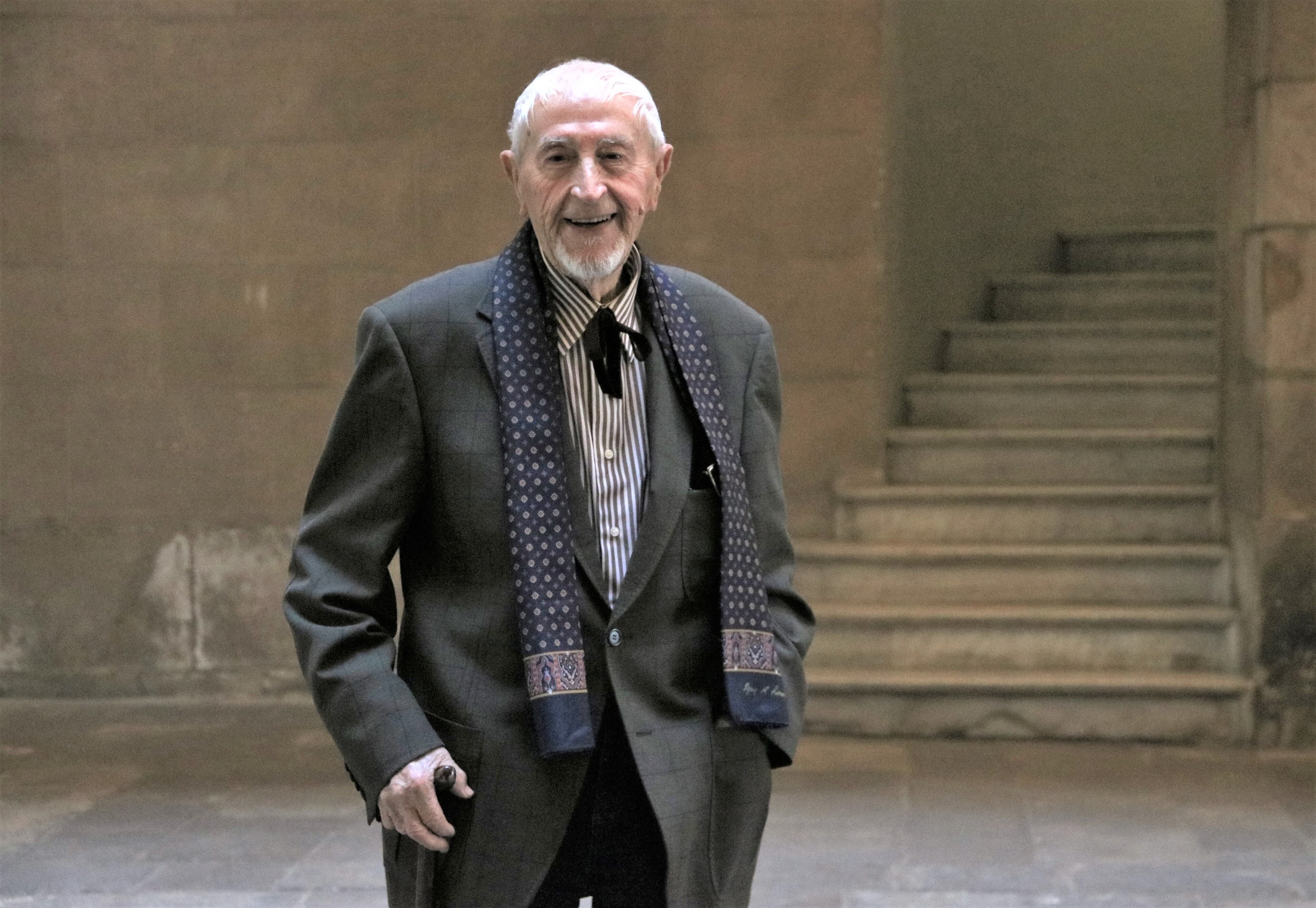 L'Any Vallverdú s'ha presentat avui a Barcelona, amb en Josep Vallverdú com a protagonista, celebrant poder arribar a participar el seu propi centenari. Foto: ACN.