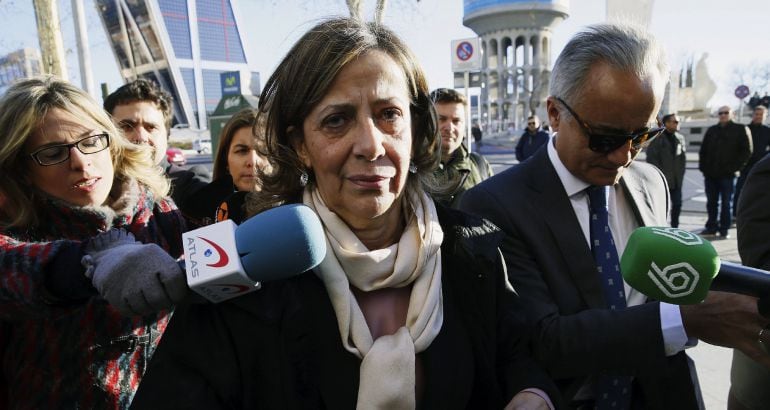 La tesorera del PP, Carmen Navarro, a su llegada a los Juzgados de Plaza de Castilla