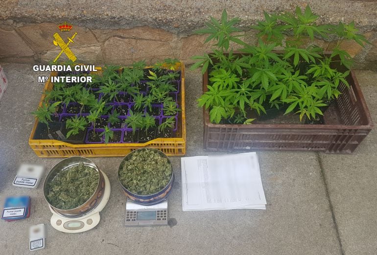 Algunos de los efectos intervenidos por la Guardia Civil durante la detención