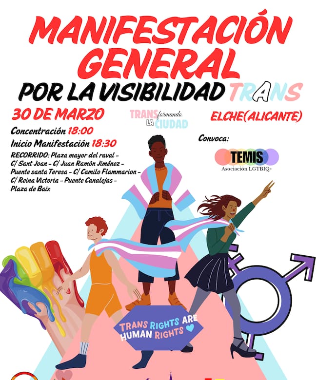 Cartel por la manifestación trans en Elche