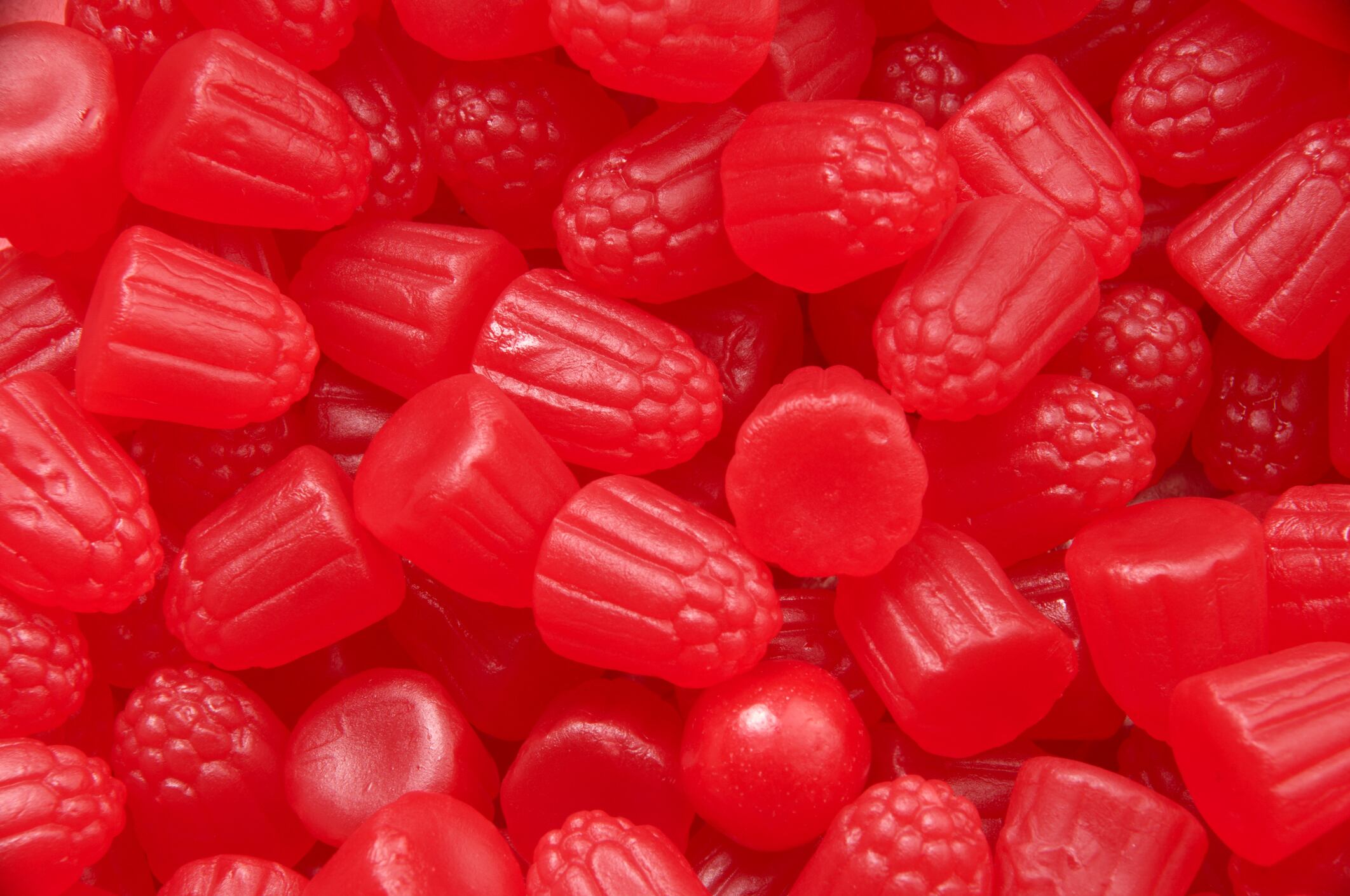 Gominolas con colorante rojo