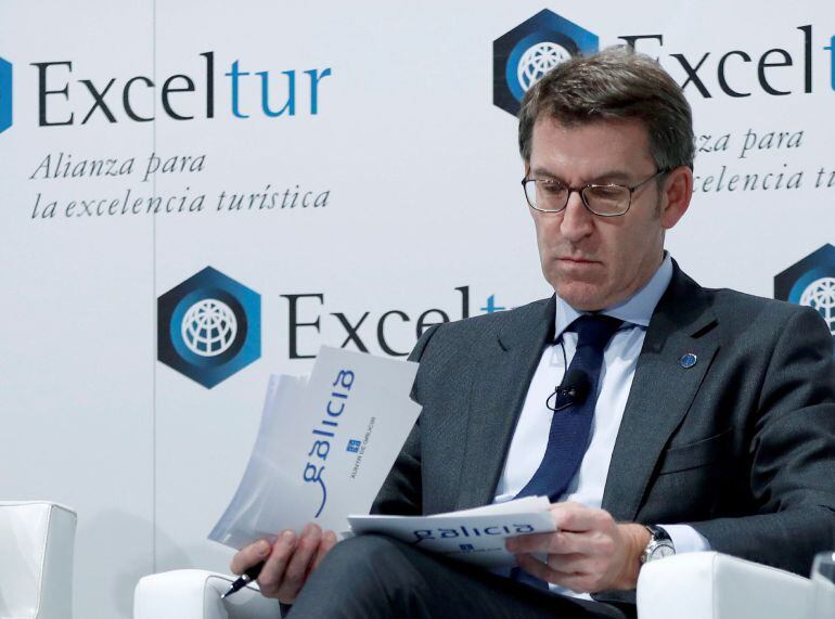 El presidente de la Xunta, Alberto Núñez Feijoo, participa en el IX Foro de Liderazgo Turístico de Exceltur que se celebra en Madrid