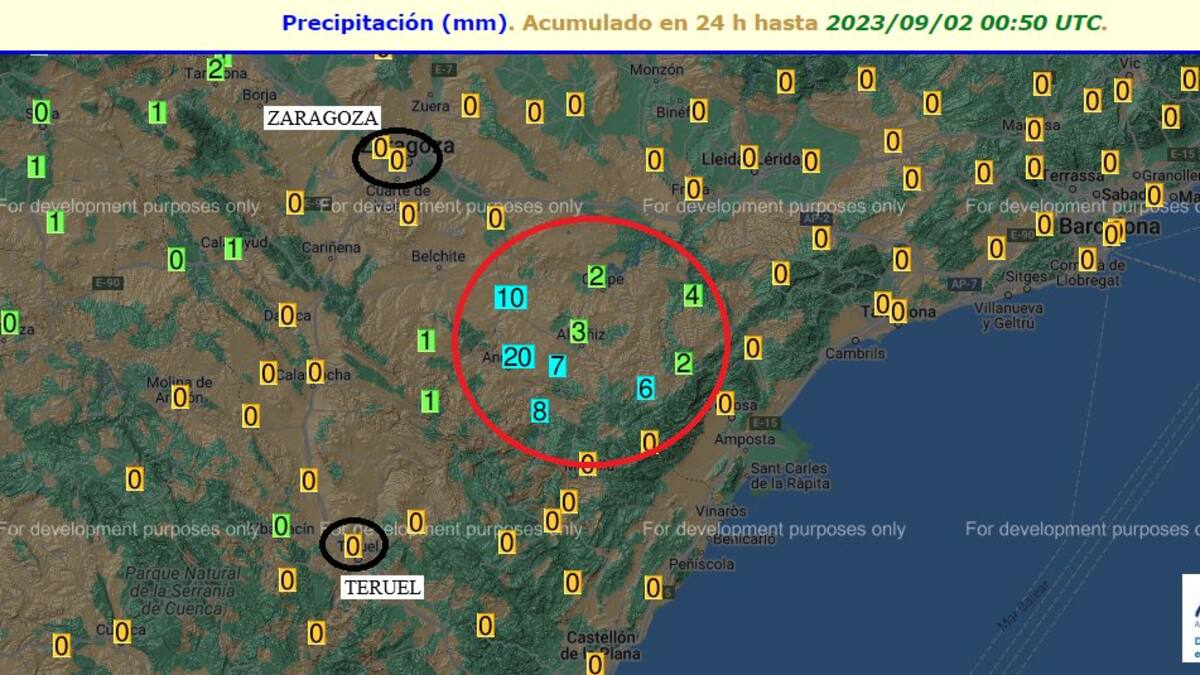 La Dana descarga las primeras lluvias en Aragón