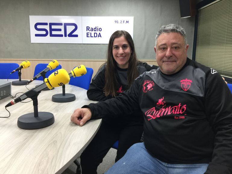 Alicia Santos y Javier Fernández, jugadora y entrenador del Elda Promesas Femenino