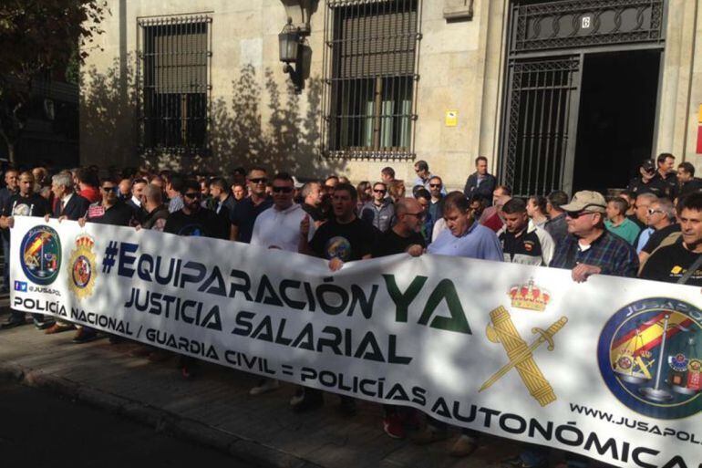 Movilización de JUSAPOL en la capital leonesa el pasado mes de octubre