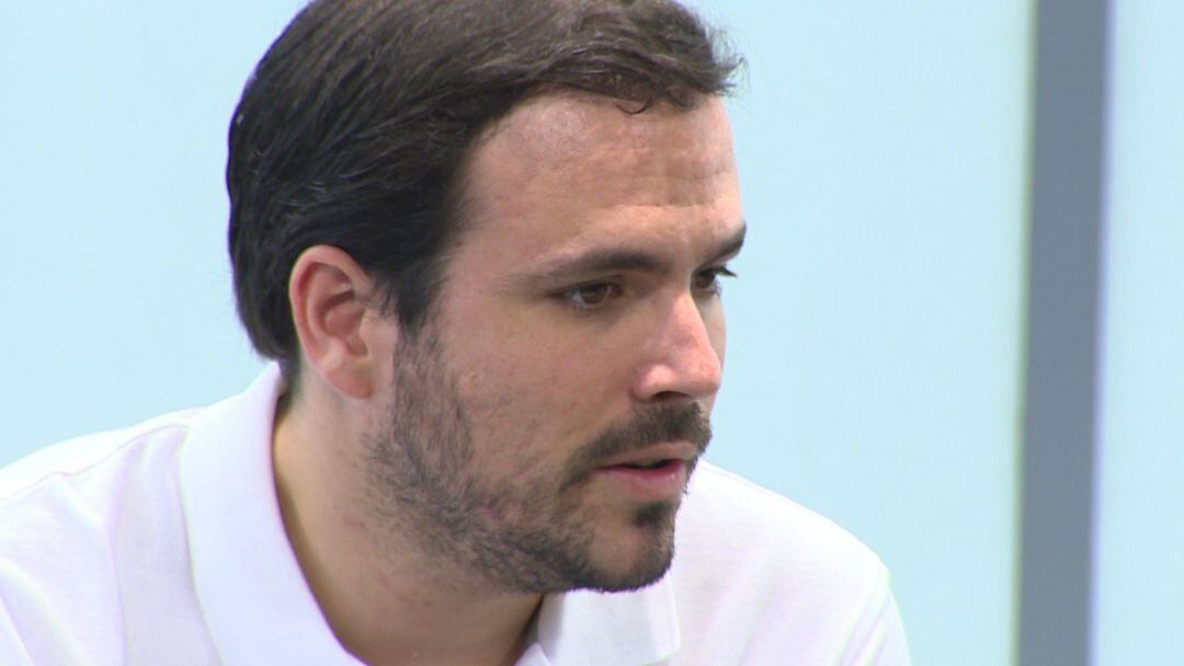 Alberto Garzón, en rueda de prensa.