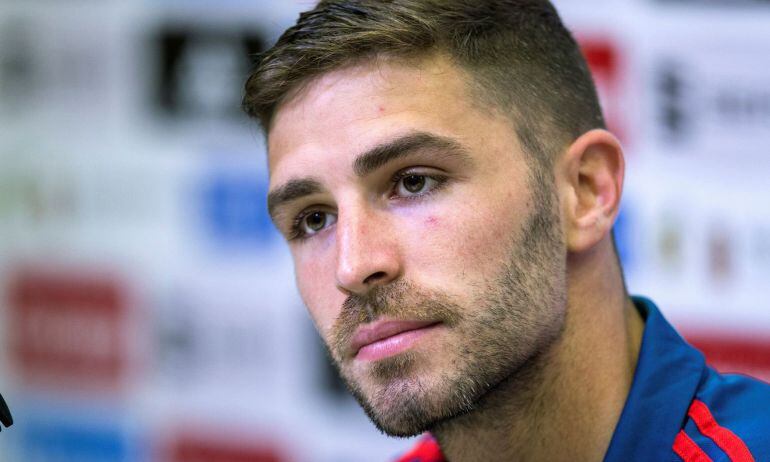 El defensa Yeray Álvarez, durante la rueda de prensa de la selección española de fútbol en la Ciudad del Fútbol de Las Rozas