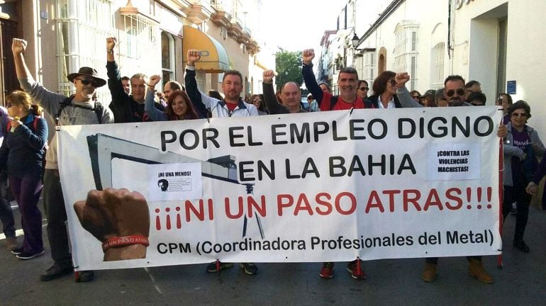 una manifestación de trabajadores del metal