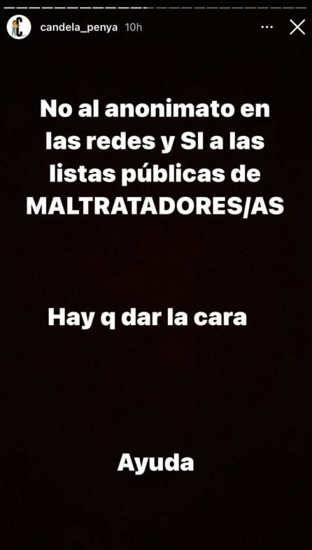 Captura de pantalla de las &#039;Stories&#039; que ha subido la actriz denunciando las amenazas que recibe.