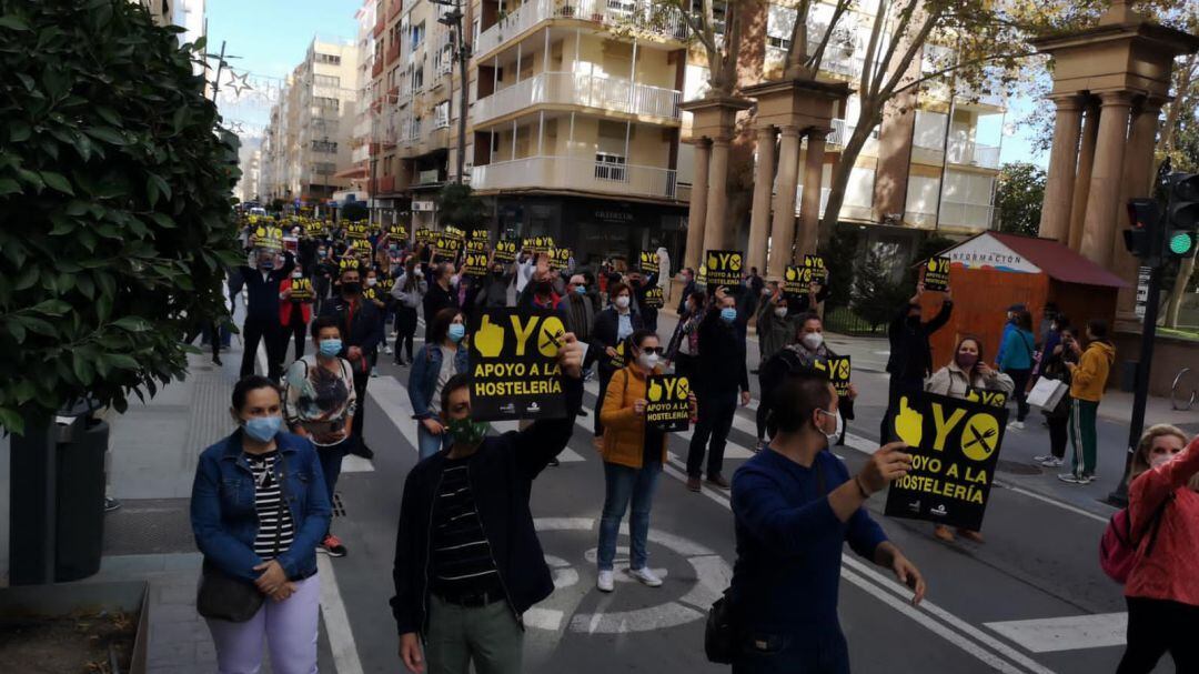 Imagen de archivo de una protesta de hosteleros de Lorca