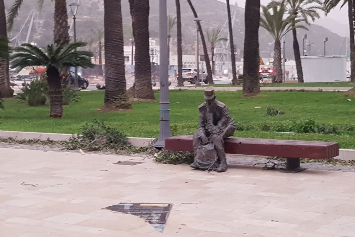 Incidencias del vendaval anoche en Cartagena