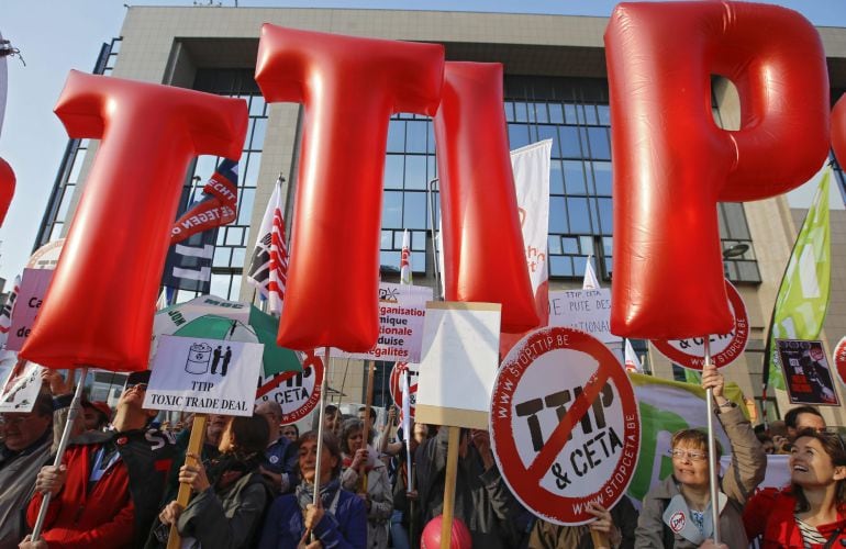 Manifestación en contra del Tratado de Libre Comercio