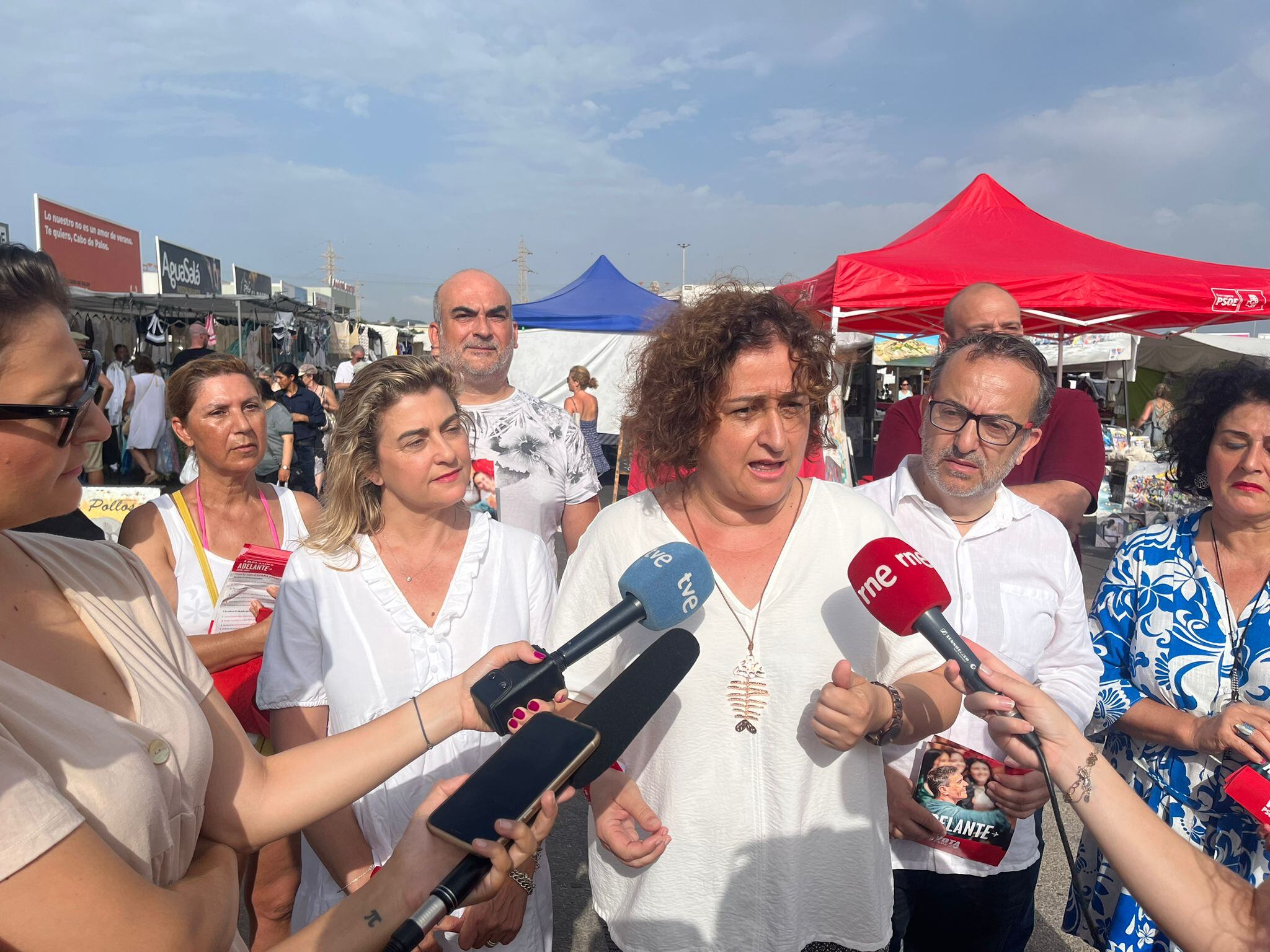 La candidata socialista Caridad Rives durante el acto en Cabo de Palos