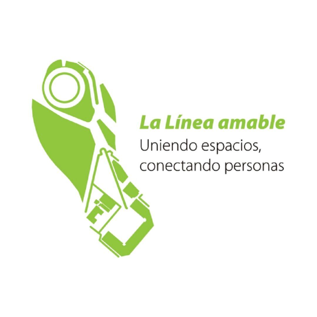 Logo de 'La Línea amable. Uniendo espacios, conectando personas'.