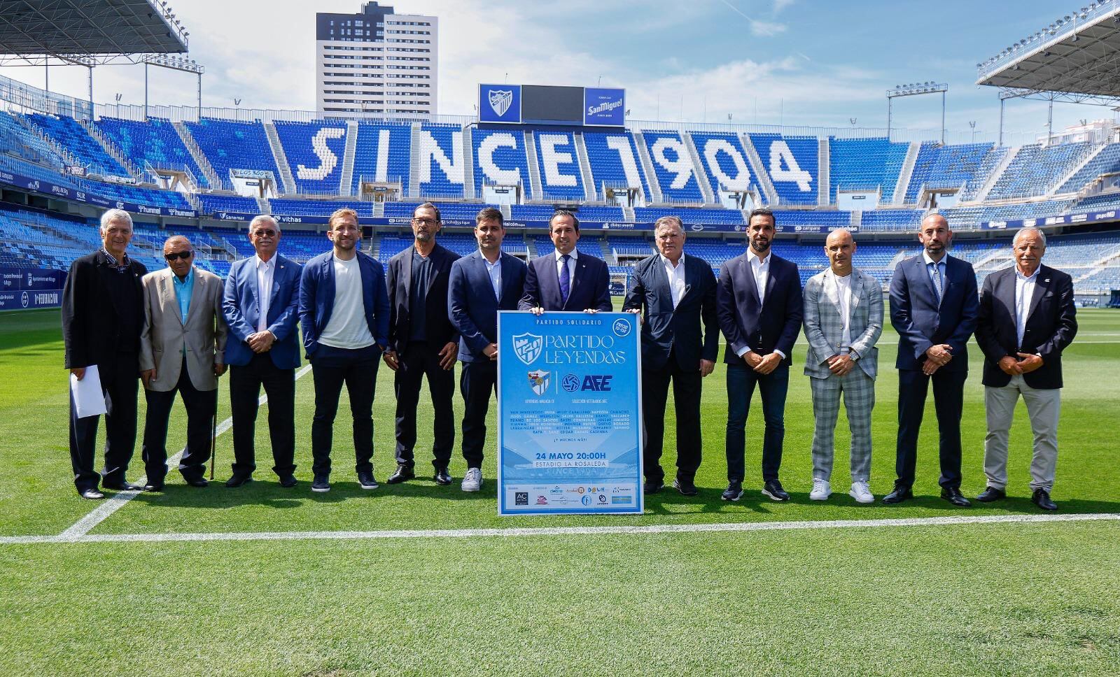 El partido de Leyendas del Málaga y de la AFE este viernes en el estadio de La Rosaleda