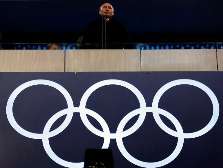 Putin durante el discurso de apertura de los Juegos de Sochi